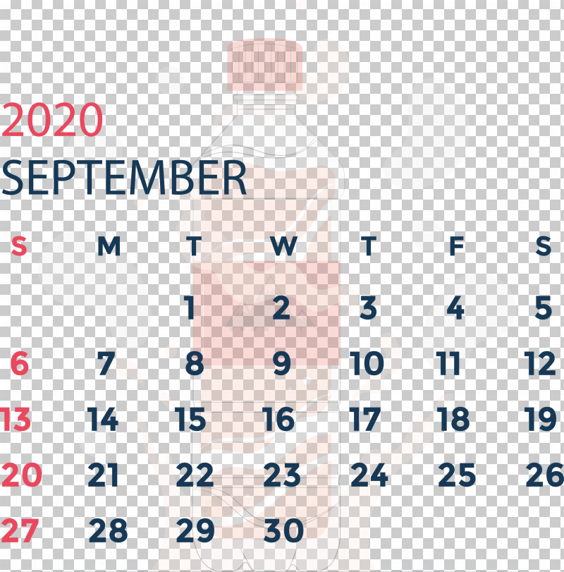 September 2020 Calendar September 2020 Printable Calendar PNG, Clipart, Area, Bottle, Calendar System, February, International Spa Association Free PNG Download