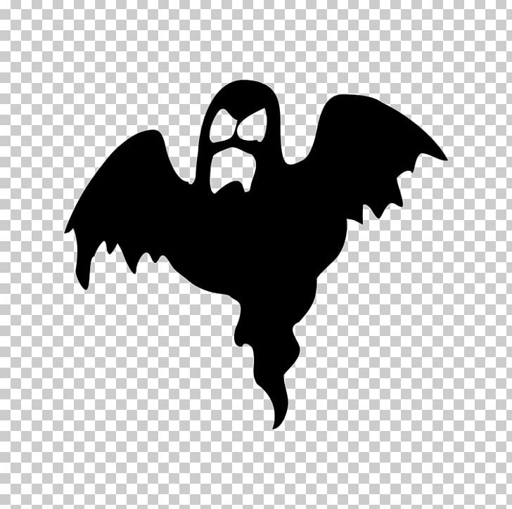 Ghost Silhouette Halloween PNG, Clipart, Bat, Beak, Bird, Black, Black And White Free PNG Download
