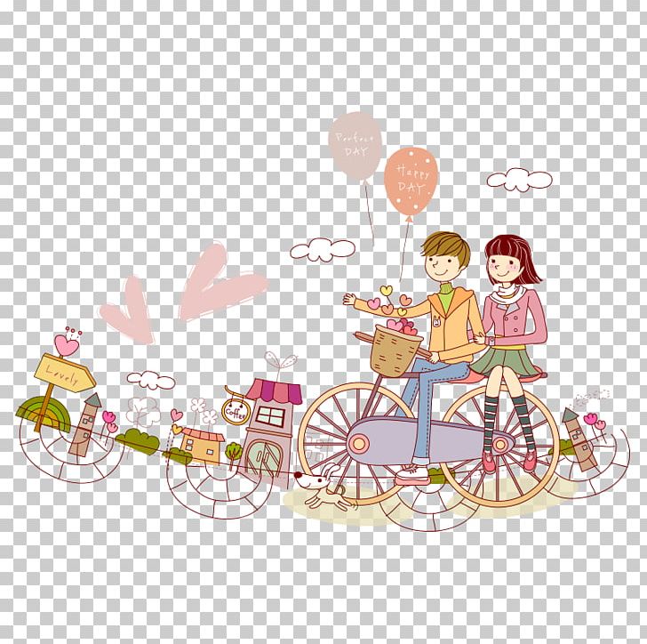 Cycling Bicycle Significant Other Cartoon Illustration PNG, Clipart, Architecture, Art, Balloon, Bicycle, Bike Free PNG Download