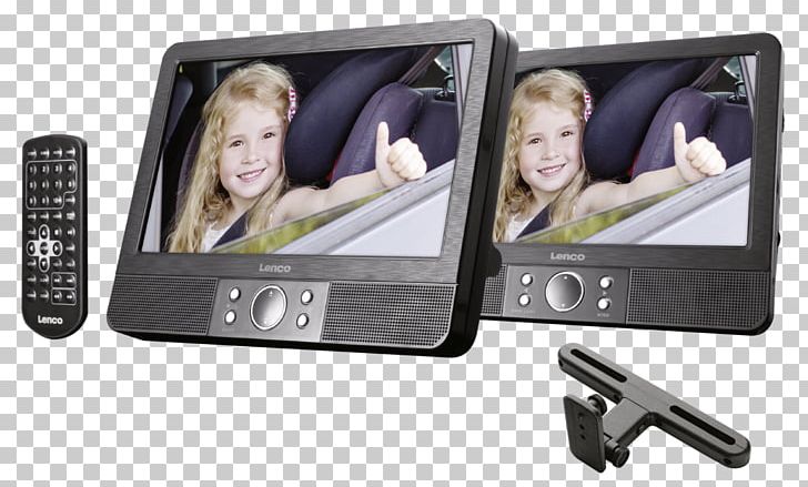 Portable DVD Player Headrest DVD Player + 2 Monitors Lenco MES-405 Screen Size Diagonal Electronic Visual Display Computer Monitors PNG, Clipart, Communication, Communication Device, Computer Monitor, Electronic Device, Electronics Free PNG Download