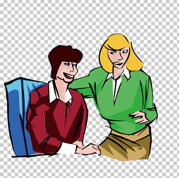 Cartoon Office Illustration PNG, Clipart, Boy, Cartoon, Comics, Conversation, Couple Free PNG Download