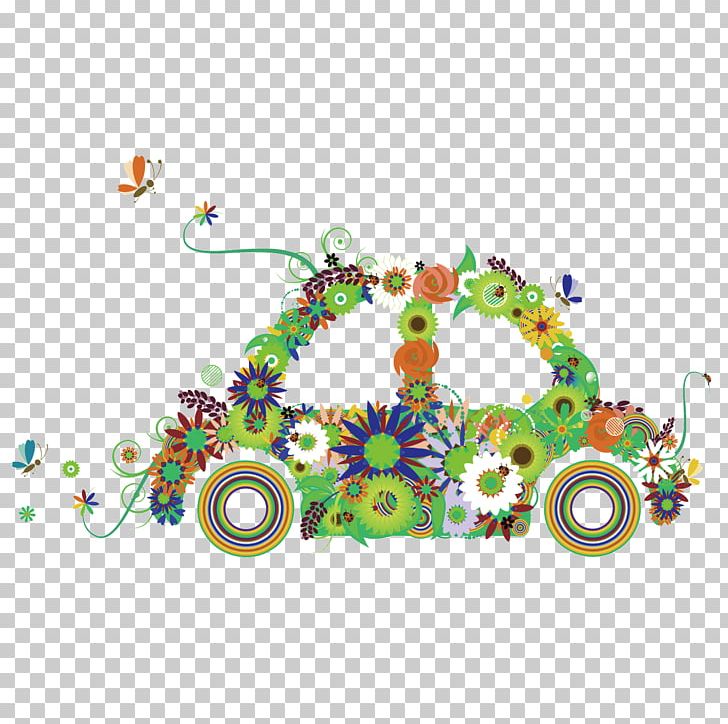 Green Flower Butterfly Car Flat Car PNG, Clipart, Car, Cars, Chico Florist, Circle, Decorative Patterns Free PNG Download