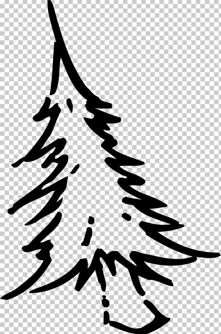 Christmas Tree Drawing PNG, Clipart, Art, Artwork, Beak, Bird, Black And White Free PNG Download