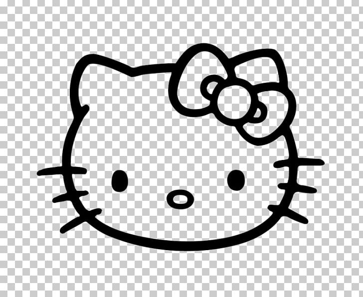 Hello Kitty Graphics Black And White Drawing PNG, Clipart, Black, Black And White, Circle, Coloring Book, Decal Free PNG Download