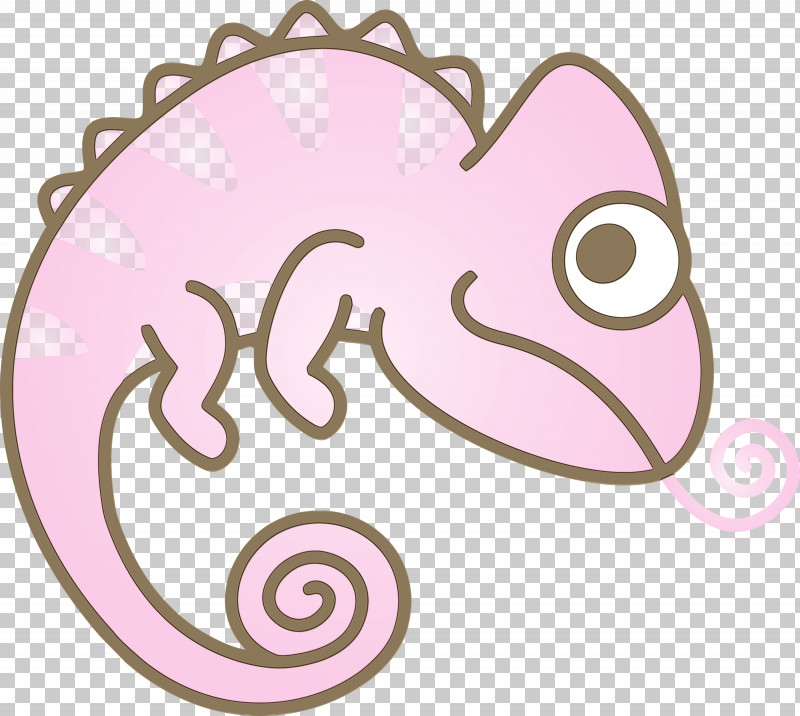 Pink Sticker Seahorse PNG, Clipart, Cartoon Chameleon, Chameleon, Cute Chameleon, Paint, Pink Free PNG Download
