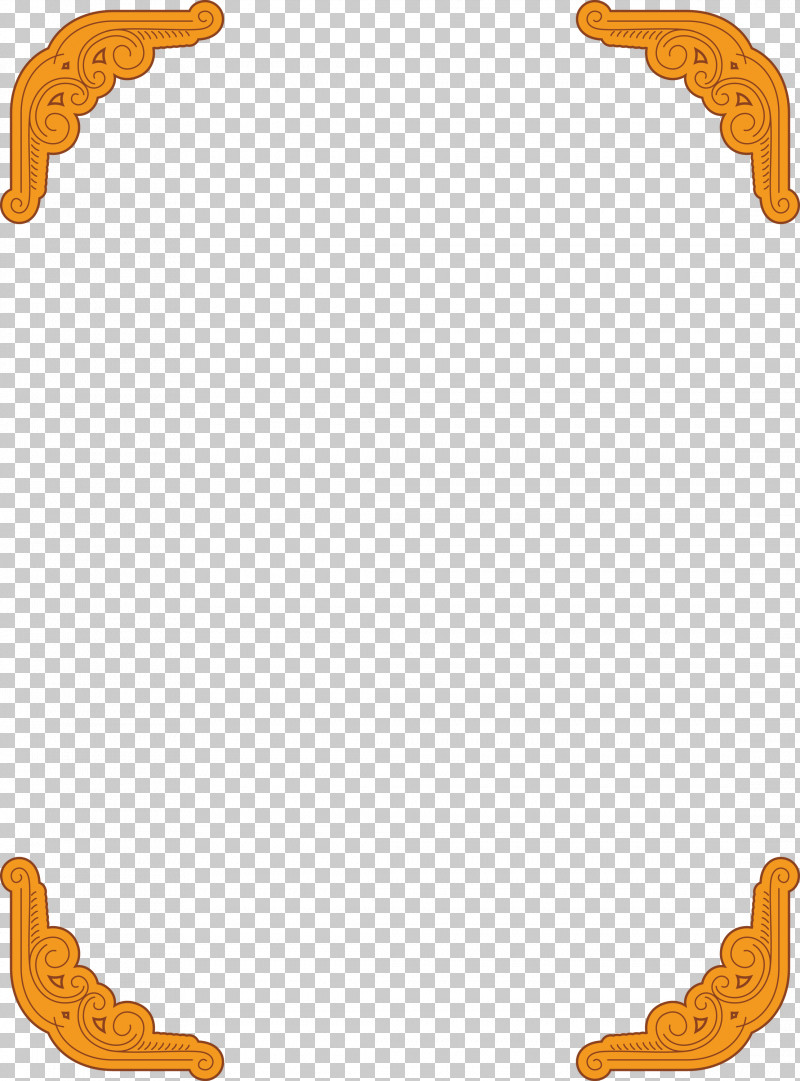 Corner Frame PNG, Clipart, Animal Figure, Corner Frame, Orange, Yellow Free PNG Download