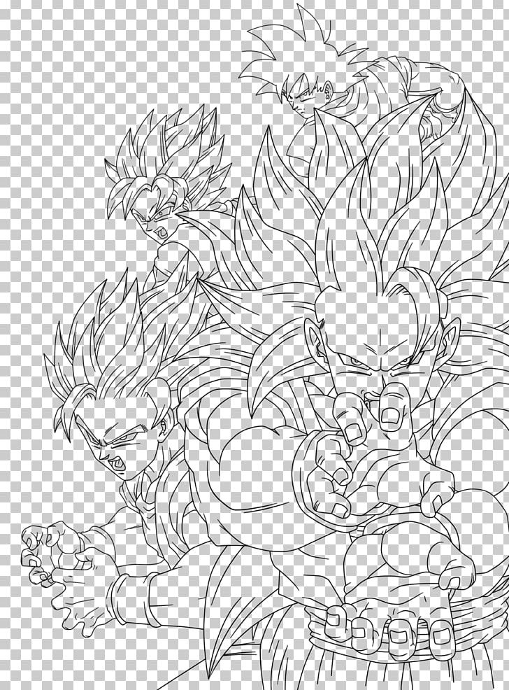 Goku Gotenks Vegeta Majin Buu Gogeta PNG, Clipart, Black, Black And White,  Cartoon, Cell, Dragon Ball