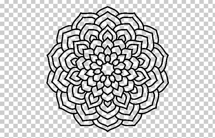 Flower Coloring Book Drawing Mandala Floral Design PNG, Clipart, Area, Black And White, Book, Circle, Coloring Book Free PNG Download