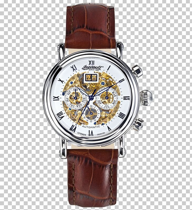 Ingersoll Watch Company Strap Chronograph Automatic Watch PNG, Clipart, Accessories, Automatic Watch, Bracelet, Brand, Brown Free PNG Download