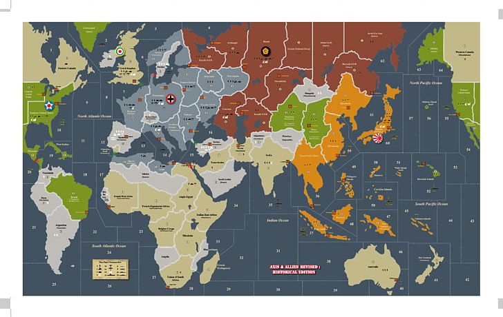 Wizards Of The Coast Axis & Allies WWII 1942 World Map Second World War ...