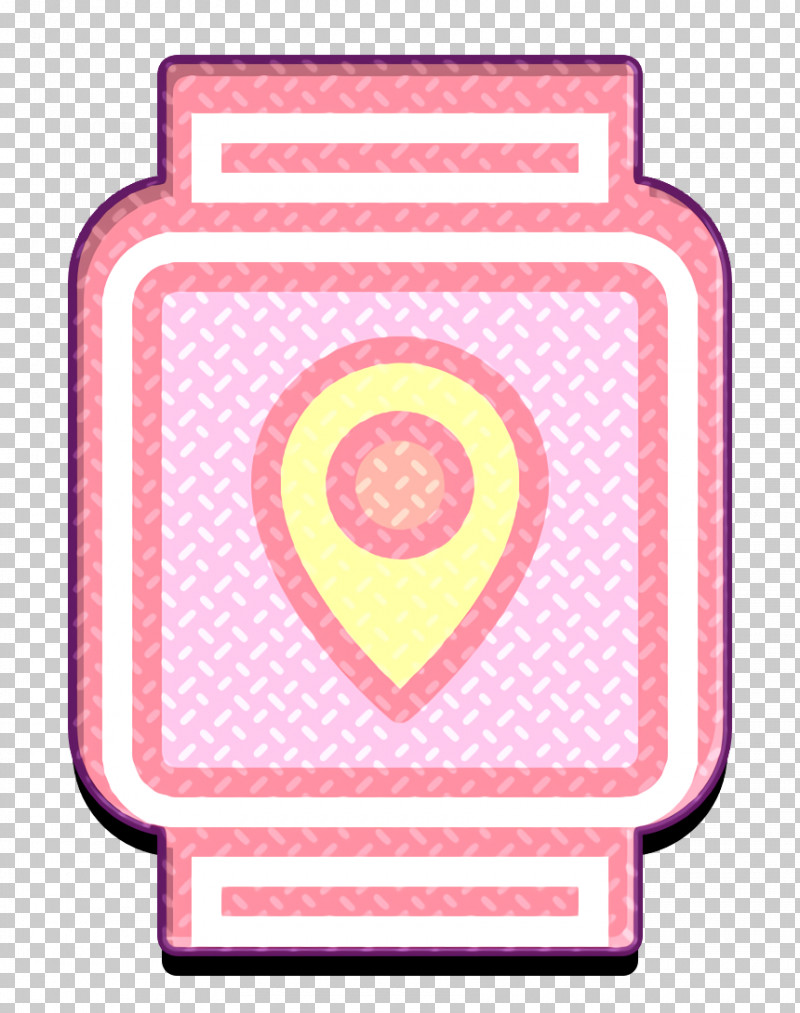 Gps Icon Smartwatch Icon Navigation Map Icon PNG, Clipart, Gps Icon, Navigation Map Icon, Pink, Rectangle, Smartwatch Icon Free PNG Download