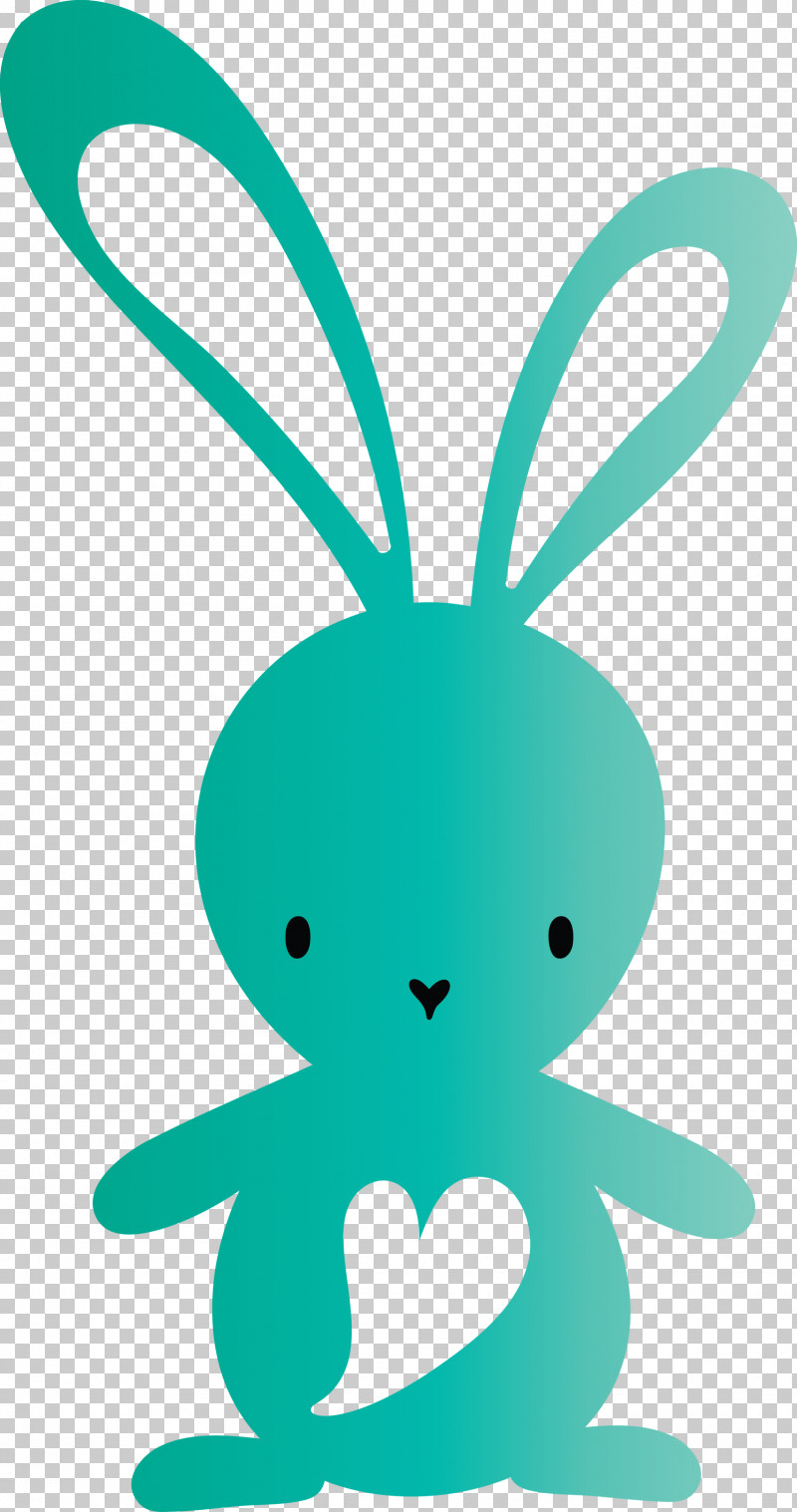 Cute Easter Bunny Easter Day PNG, Clipart, Animal Figure, Cute Easter Bunny, Easter Day, Green, Turquoise Free PNG Download
