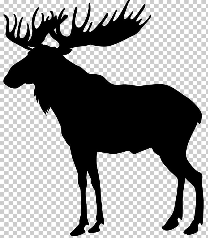 Moose Deer Elk Silhouette PNG, Clipart, Antler, Black And White, Clip Art, Clipart, Deer Free PNG Download