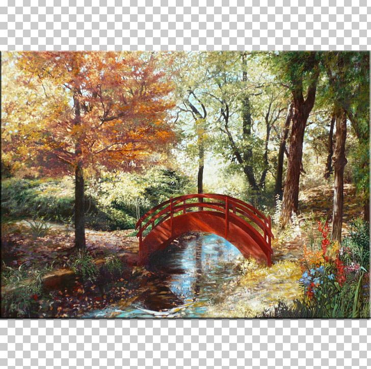 Painting Garden Bridge Gardening PNG, Clipart, Acrylic Paint, Art, Autumn, Bridge, Canvas Free PNG Download