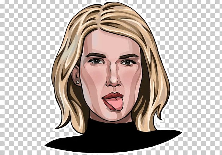 Sticker Emma Roberts Telegram Facial Hair Hair Coloring PNG, Clipart, Beauty, Blond, Brown Hair, Cartoon, Celebrities Free PNG Download