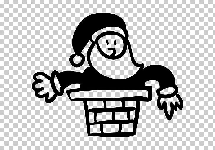 Santa Claus Chimney Computer Icons PNG, Clipart, Artwork, Black And White, Chimney, Christmas, Claus Free PNG Download