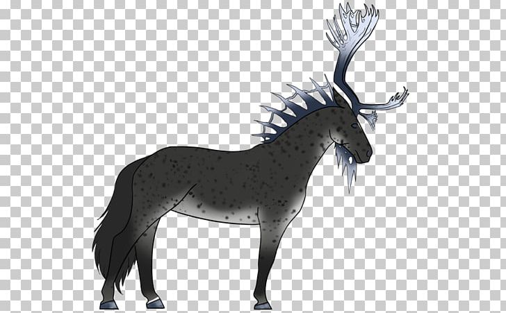Reindeer Ford Mustang Antelope Pack Animal PNG, Clipart, Animal, Antelope, Antler, Black And White, Cartoon Free PNG Download