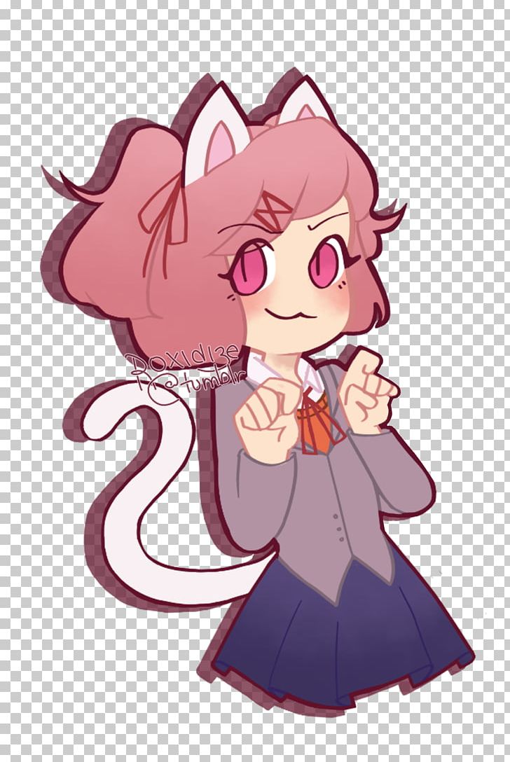 Doki Doki Literature Club! Cat Video Game PNG, Clipart, Animals, Anime, Art, Cartoon, Chibi Free PNG Download