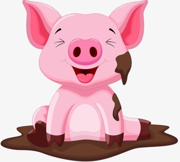 Sitting In The Mud Of The Pig PNG, Clipart, Cartoon, Cartoon Png Material, Happy, Material, Mud Clipart Free PNG Download