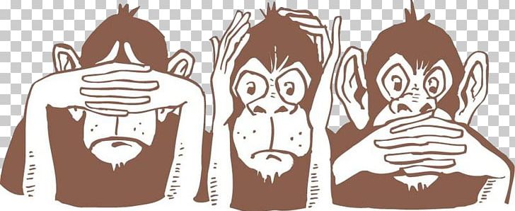 Nikko Three Wise Monkeys Evil Sticker PNG, Clipart, Animals, Bumper Sticker, Cartoon, Child, Clothing Free PNG Download