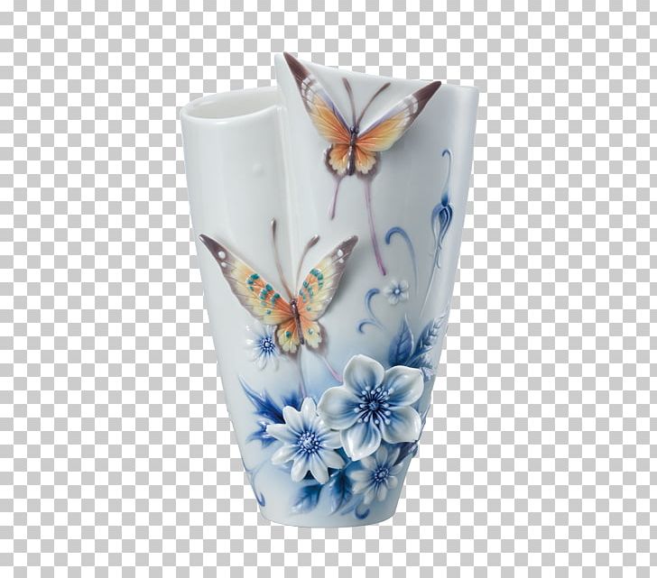 Vase Ceramic Franz Butterfly Cup PNG, Clipart, Artifact, Blue And White Porcelain, Butterfly, Ceramic, Container Free PNG Download