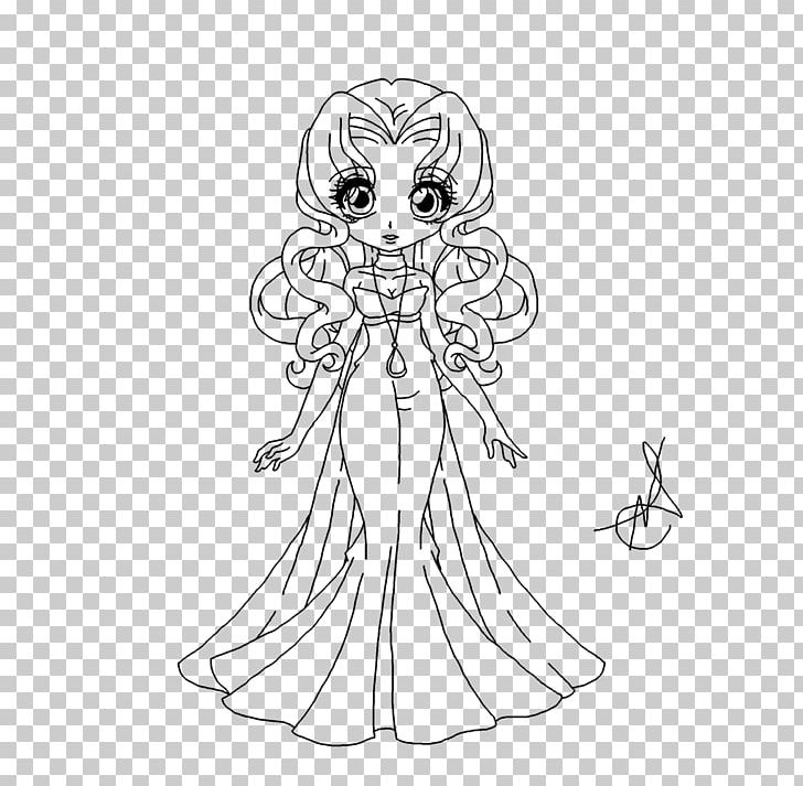 Dress White Line Art Character Sketch PNG, Clipart, Artwork, Black, Black And White, Cartoon, Character Free PNG Download