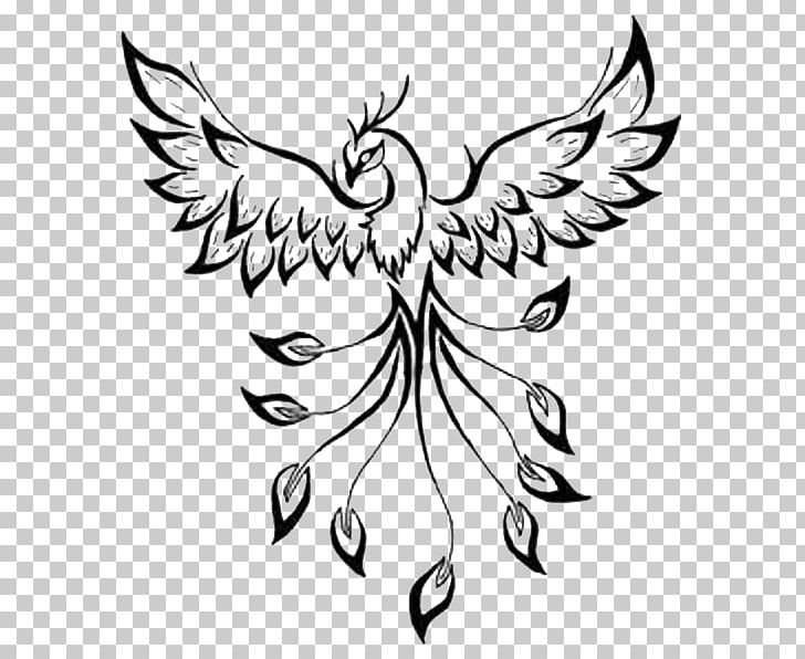Tattoo Phoenix Flash Drawing PNG, Clipart, Artwork, Beak, Bird, Black And White, Drawing Free PNG Download