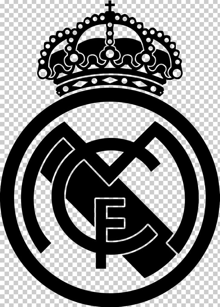 Real Madrid C.F. Wall Decal Sticker PNG, Clipart, Black, Black And White, Brand, Bumper Sticker, Circle Free PNG Download