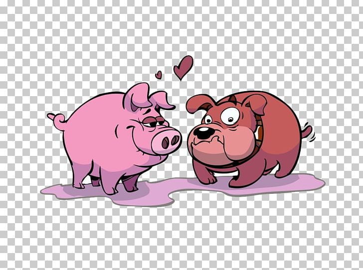 Domestic Pig Dog Cartoon Illustration PNG, Clipart, Animals, Animation, Art, Chinese Zodiac, Hound Free PNG Download