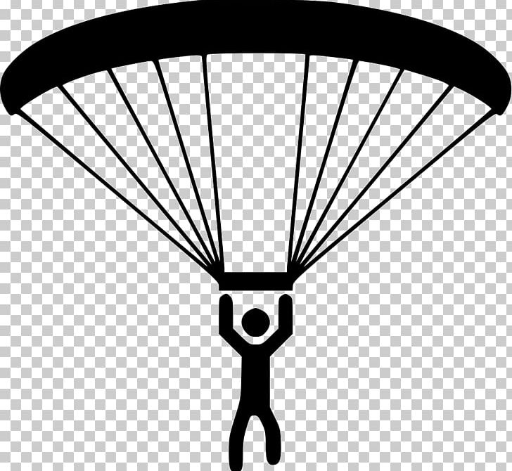 Paragliding Parachuting Parachute PNG, Clipart, Black, Black And White, Cdr, Computer Icons, Hotel Free PNG Download
