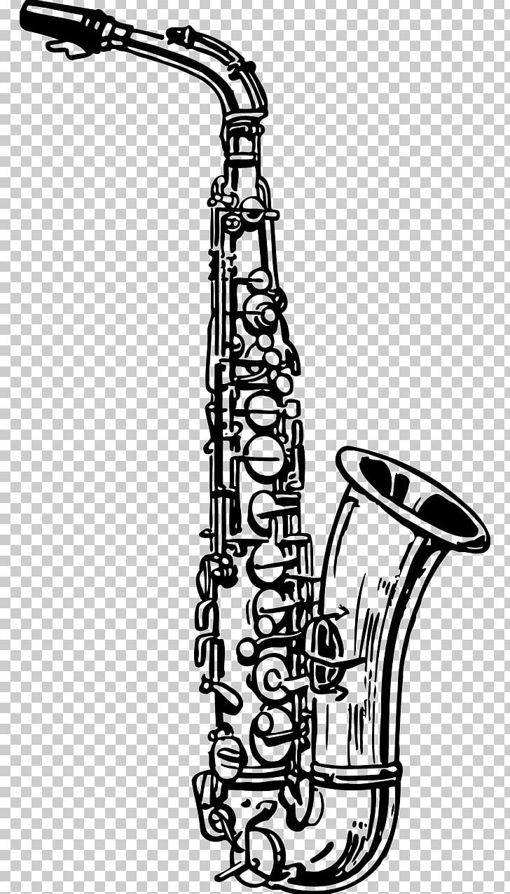 Alto Saxophone Musical Instruments Drawing Black And White PNG, Clipart, Alto Horn, Alto Saxophone, Baritone Saxophone, Brass Instrument, Monochrome Free PNG Download