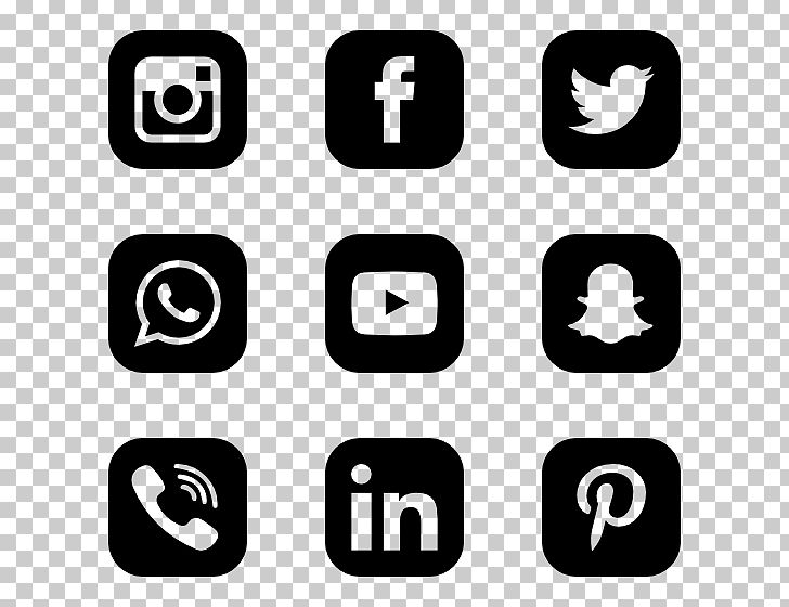 social media icons black and white square