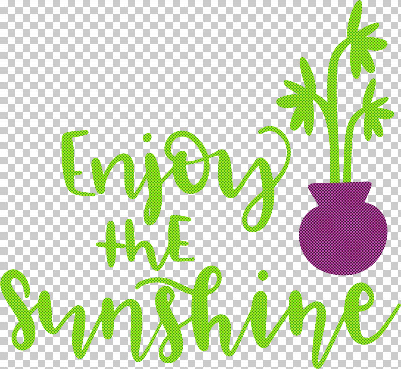 Sunshine Enjoy The Sunshine PNG, Clipart, Flower, Green, Happiness, Leaf, Line Free PNG Download