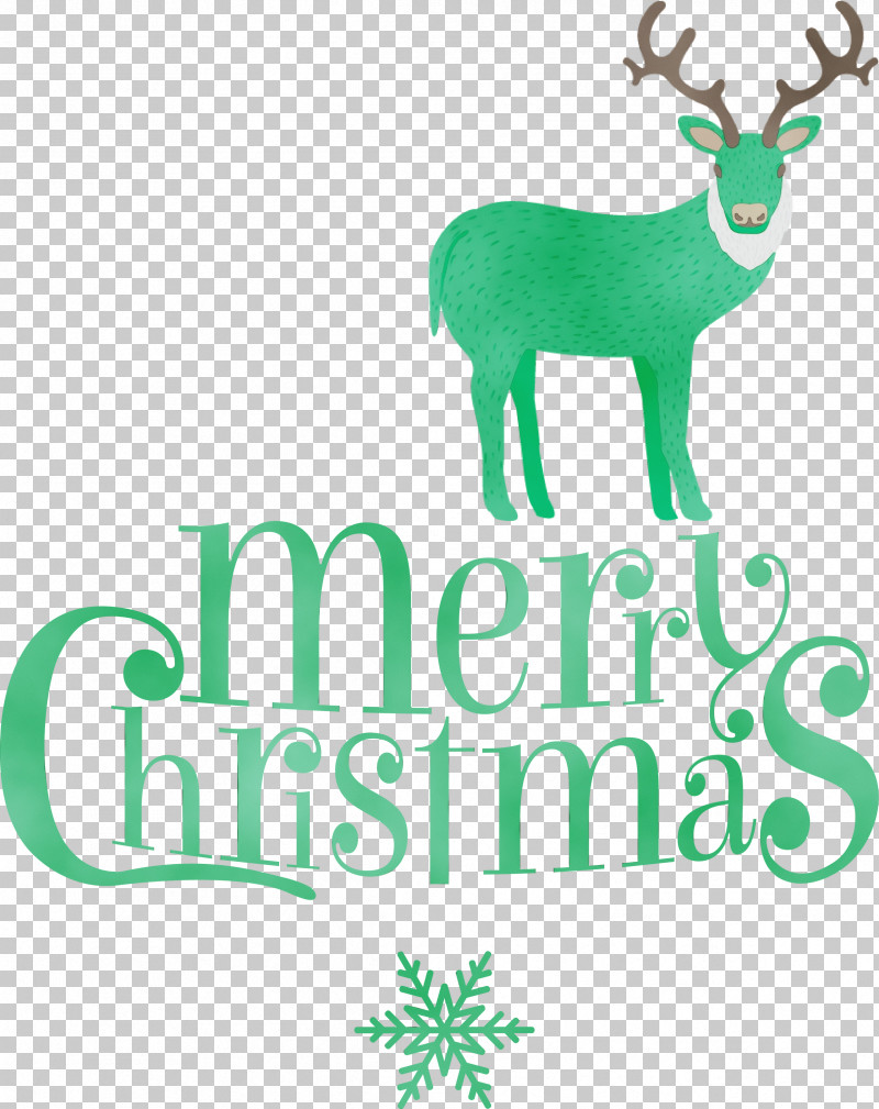 Reindeer PNG, Clipart, Antler, Deer, Green, Green Merry Christmas, Logo Free PNG Download