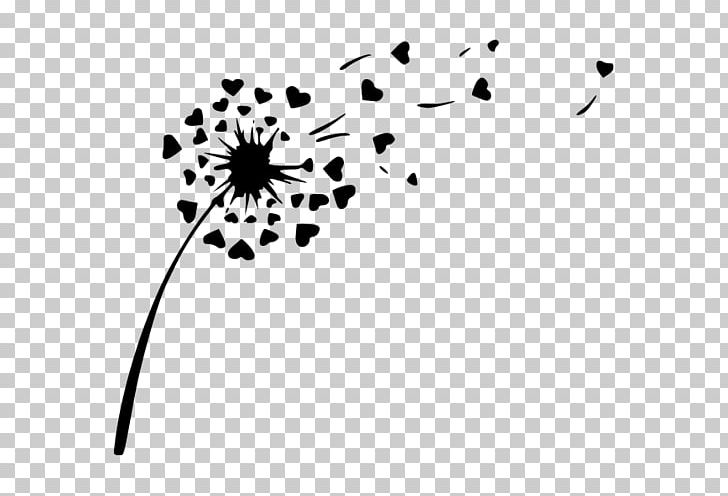 Common Dandelion Drawing Silhouette PNG, Clipart, Black, Black And White, Branch, Circle, Daisy Family Free PNG Download