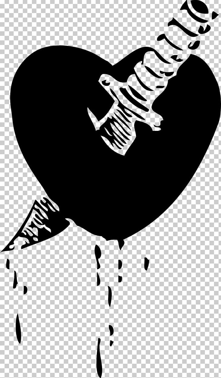 Knife Heart Stabbing PNG, Clipart, Art, Black And White, Dagger, Drawing, Heart Free PNG Download