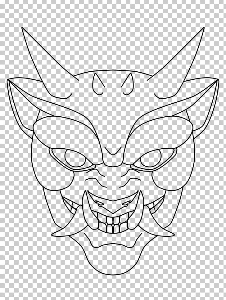 Oni Line Art Drawing Guy Fawkes Mask Legendary Creature PNG, Clipart, Angle, Artwork, Black, Black And White, Character Free PNG Download
