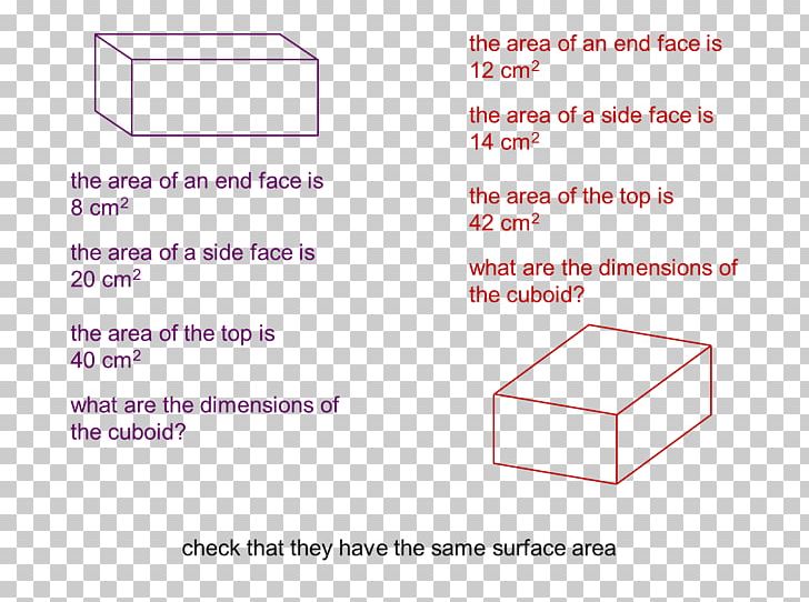 Find The Surface Area Of A Cuboid Find The Surface Area Of A Cuboid Angle PNG, Clipart, Angle, Area, Brand, Cuboid, Diagram Free PNG Download