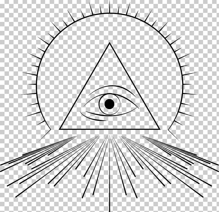 Eye Of Providence Illuminati Freemasonry PNG, Clipart, Angle, Area, Artwork, Black And White, Circle Free PNG Download