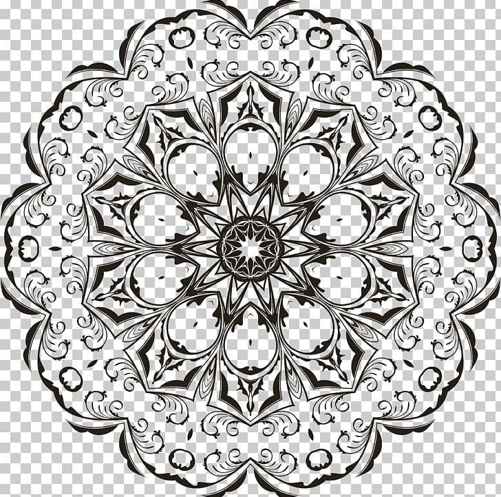 Mandala Coloring Book Floral Design PNG, Clipart, Area, Art, Black And White, Circle, Color Free PNG Download