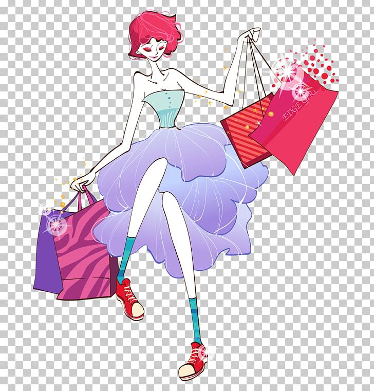 Shopping Illustration PNG, Clipart, Anime, Art, Business Woman, Cartoon, Cdr Free PNG Download