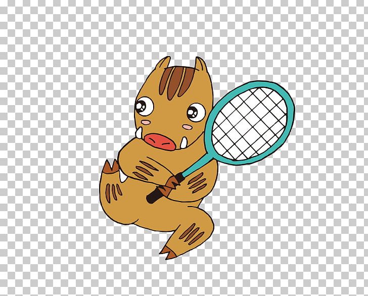 Cartoon Tennis Illustration PNG, Clipart, Animal, Animals, Carnivoran, Cartoon, Encapsulated Postscript Free PNG Download