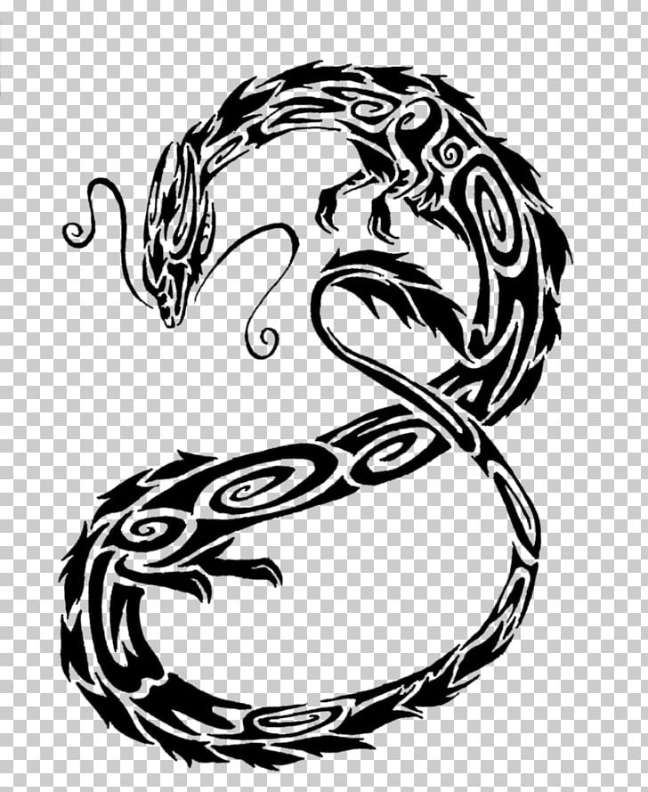 Tattoo Chinese Dragon Drawing Quetzalcoatl PNG, Clipart, Arm, Art, Automotive Design, Black And White, Chinese Dragon Free PNG Download
