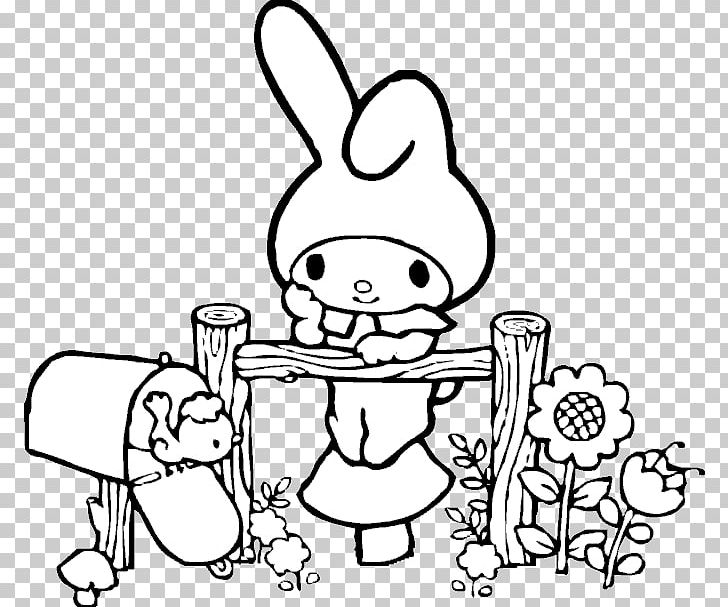My Melody Coloring Book Drawing Hello Kitty Character PNG, Clipart, Adventures Of Hello Kitty Friends, Angle, Art, Black And White, Book Free PNG Download