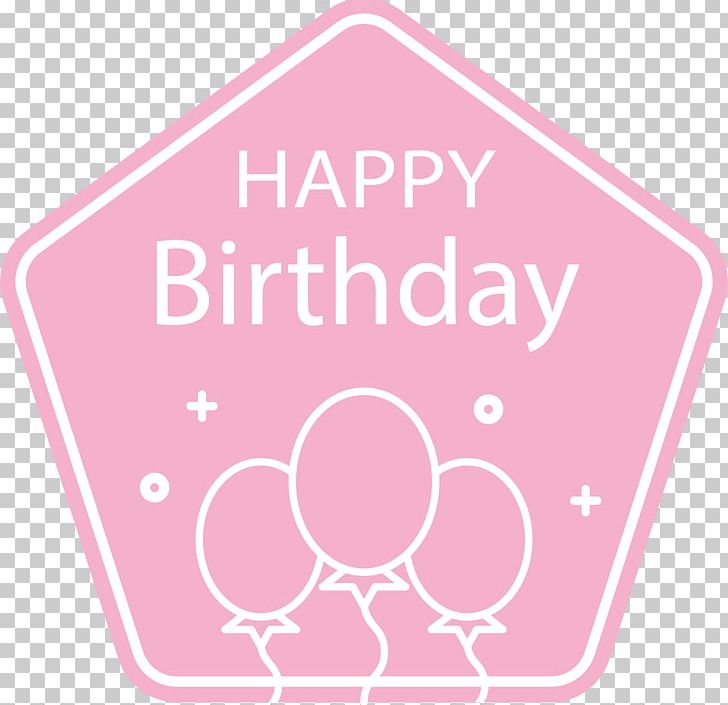 Pink Pentagonal Birthday Label PNG, Clipart, Anniversary, Area, Birthday Card, Clip Art, Design Free PNG Download