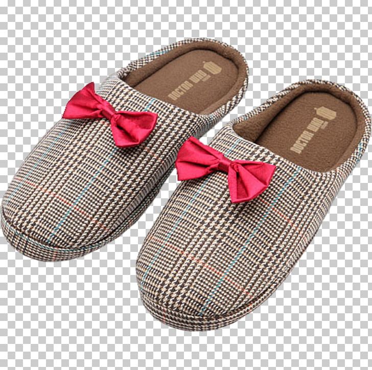 Slipper Eleventh Doctor Flip-flops Shoe PNG, Clipart, Bow Tie, Brown, Clothing, Doctor, Doctor Who Free PNG Download