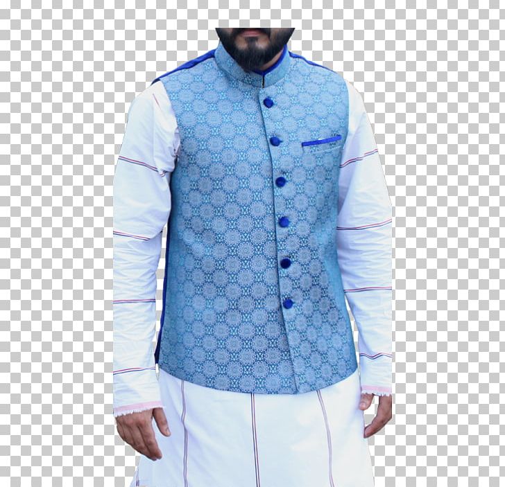 Blue Sleeve Button Waistcoat Outerwear PNG, Clipart, Black, Blue, Button, Clothing, Collar Free PNG Download