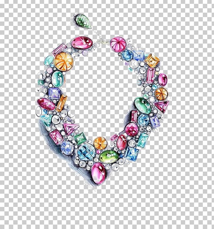 Jewellery Necklace Drawing Gemstone Diamond PNG, Clipart, Accessories, Bitxi, Body Jewelry, Bracelet, Cartoon Free PNG Download