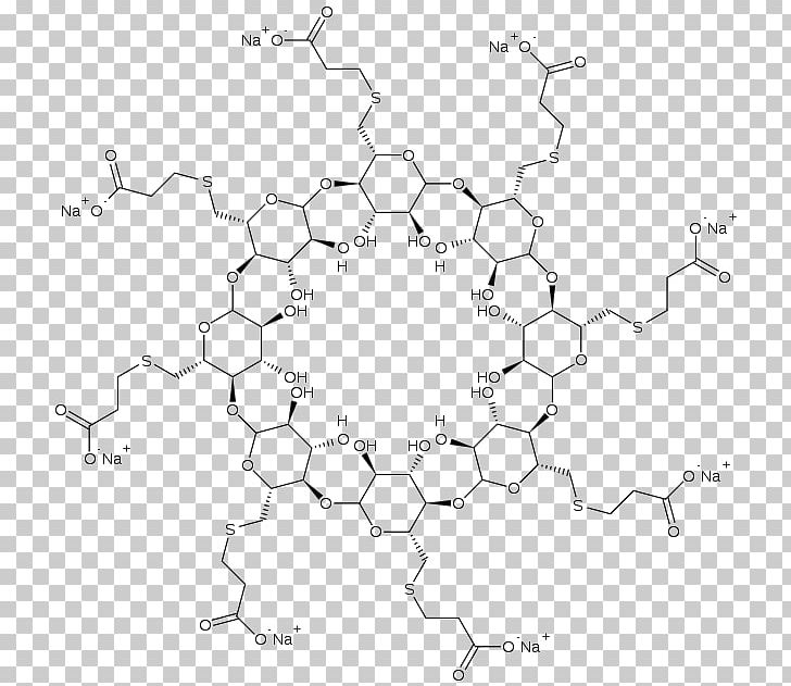 Sugammadex Molecule Neuromuscular-blocking Drug Rocuronium Selective Relaxant Binding Agents PNG, Clipart, Anesthesia, Angle, Area, Black And White, Chemistry Free PNG Download