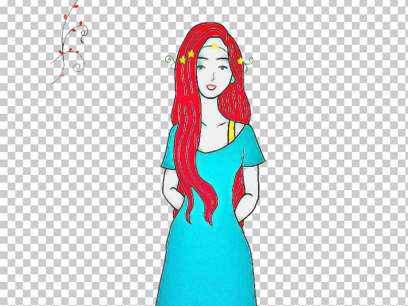 Turquoise Cartoon Long Hair Smile Style PNG, Clipart, Cartoon, Long Hair, Smile, Style, Turquoise Free PNG Download